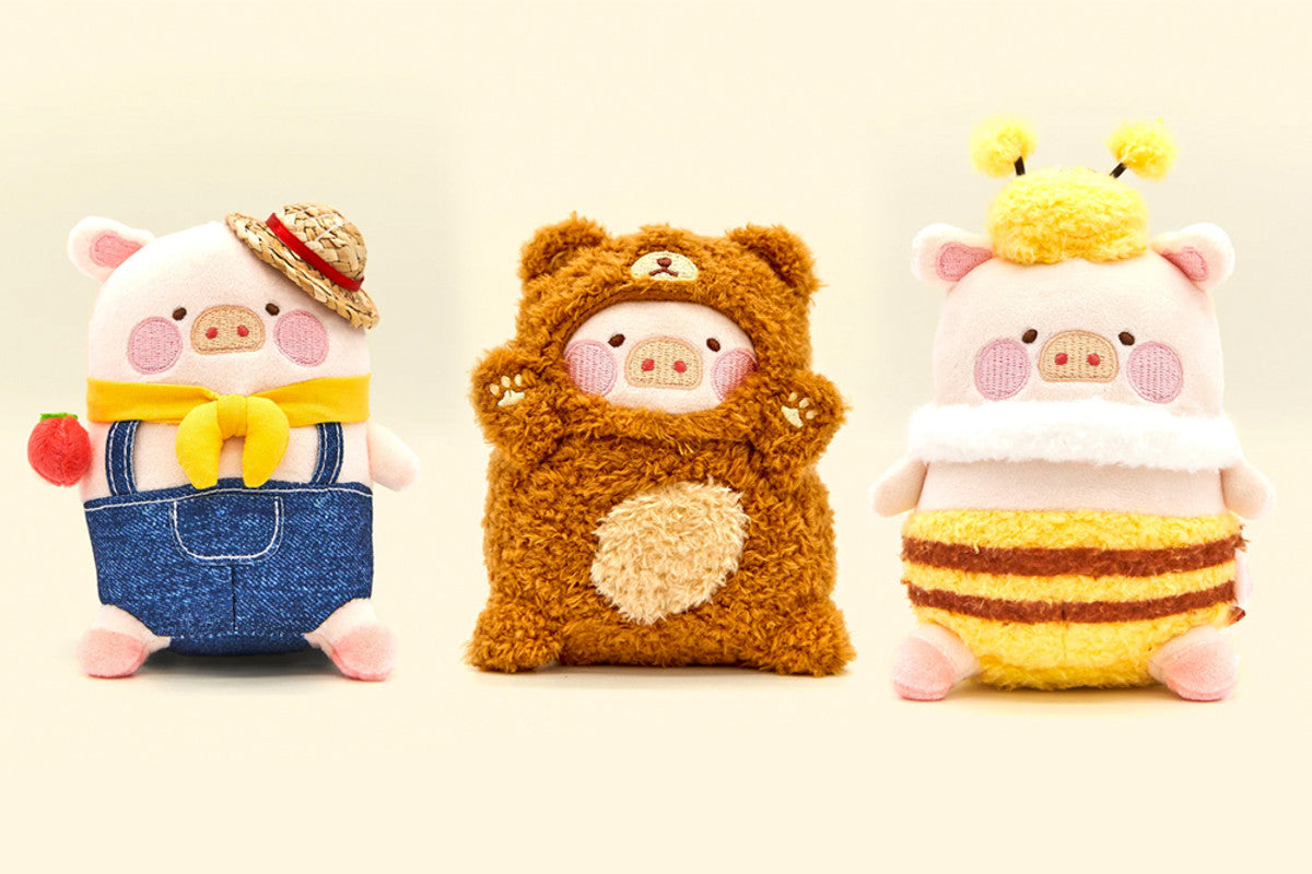 Lulu The Piggy Farmer - Plush Keychain